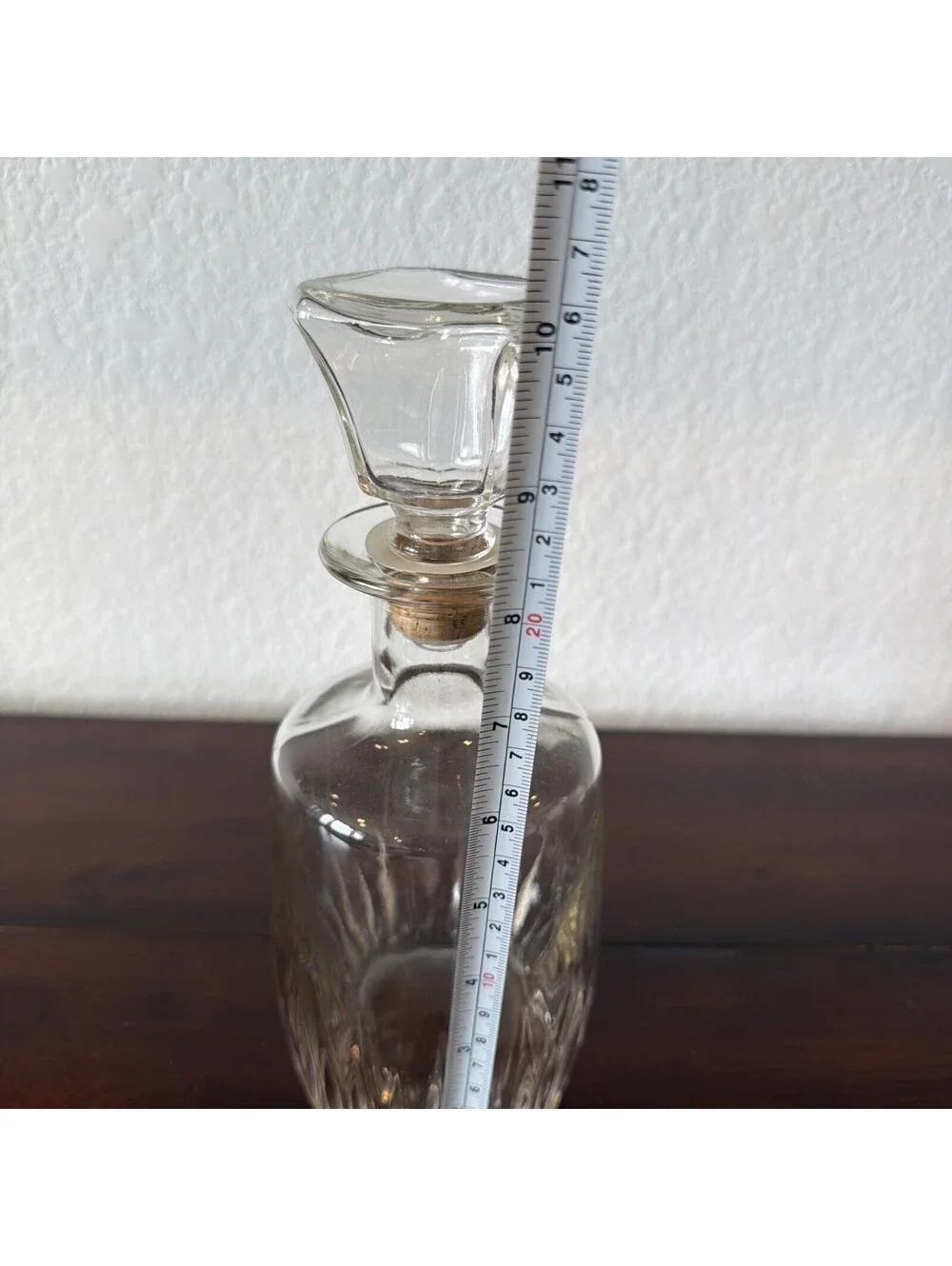 Vintage Walkers Deluxe Round Cut Glass Whiskey Bourbon Decanter & Cork Stopper